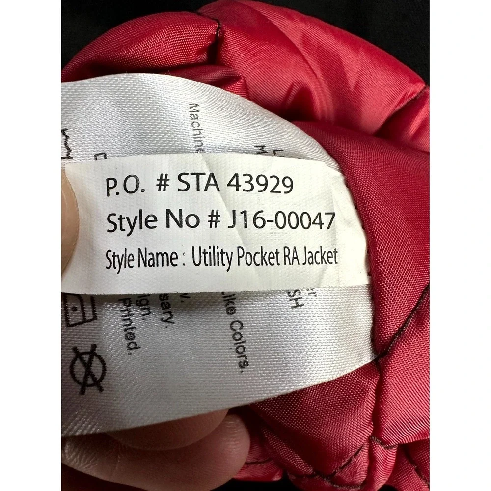 Snap On Tools Jacket XL Black‎ Utility RA Canvas Workwear Red Quilt Lined Heavy
